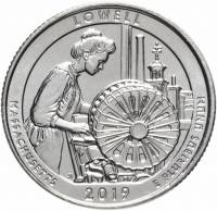 046s Монета США 2019 год 25 центов Парк Лоуэлл  Медь-Никель  UNC