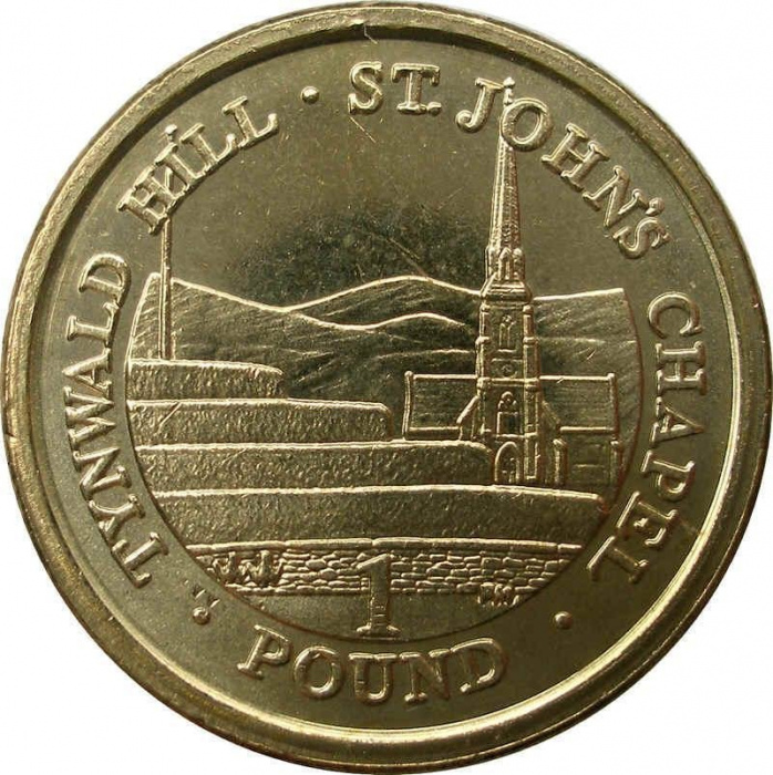(2007) Монета Остров Мэн 2007 год 1 фунт &quot;Церковь Святого Иоанна&quot;  Латунь  UNC