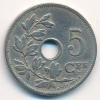 (№1902km47) Монета Бельгия 1902 год 5 Centimes (Фламандские легенды - небольшим года)