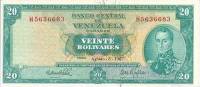 (№1967P-46a) Банкнота Венесуэла 1967 год "20 Boliacute;vares"