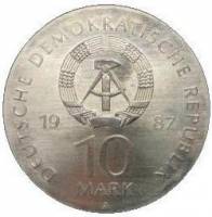 () Монета Германия (ГДР) 1987 год 10 марок ""  Биметалл (Серебро - Ниобиум)  UNC
