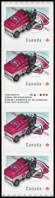 Лист марок Канада 2014 год &quot;Монреаль Канадиенс&quot;, Гашеный