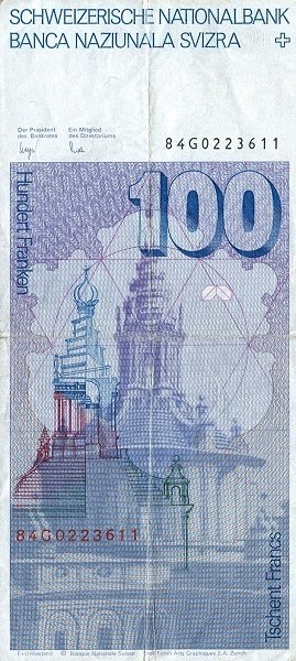 () Банкнота Швейцария 1984 год 100  &quot;&quot;   UNC