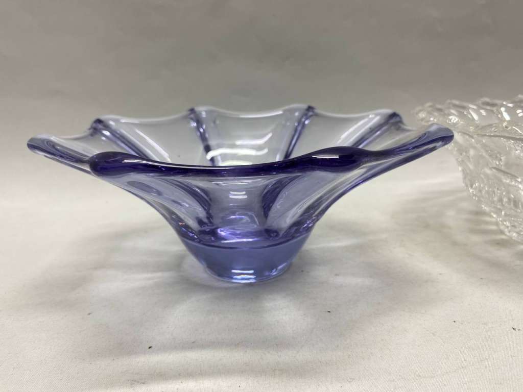 Салатник 2 шт, хрусталь, цветное стекло