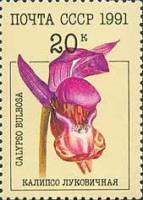 (1991-040) Марка СССР "Калипсо луковичная"   Орхидеи III O