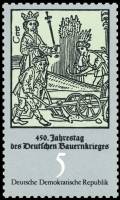 (1975-003) Марка Германия (ГДР) "Фермеры"    Крестьянская война 450 лет III O