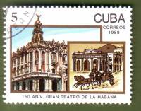 (1988-095) Марка Куба "Большой театр, Гавана"    40 лет национального балета III O