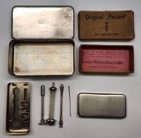 Шприц Original Record Drei Fackelring Marke Германия 40-е годы коробка стерилизатор контейнер металл