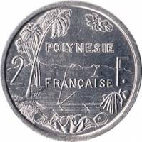 (№1973km10) Монета Французкая Полинезия 1973 год 2 Francs (Imiddot)