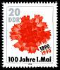(1990-026) Марка Германия (ГДР) "Гвоздика"    1 мая, 100 лет II Θ