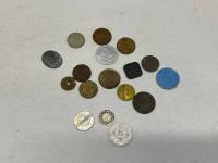 Набор жетоны метро, монеты разных стран, 17 шт
