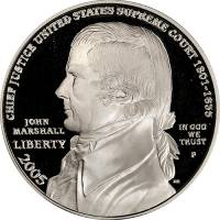 (2005p) Монета США 2005 год 1 доллар   250 лет со дня рождения Судьи Джона Маршалла  PROOF