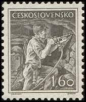(1954-008) Марка Чехословакия "Шахтёр"   Профессии (Стандартный выпуск) II Θ