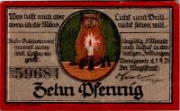 (№1921) Банкнота Германия 1921 год "10 Pfennig"