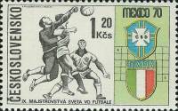 (1970-047) Марка Чехословакия "Бразилия-Италия"    ЧМ по футболу 1970 Мексика III Θ