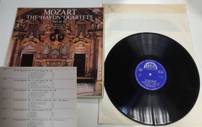 Набор виниловых пластинок (3 шт) &quot;В. Моцарт. The Haydn quartets&quot; Supraphon 300 мм. (Сост. отл.)