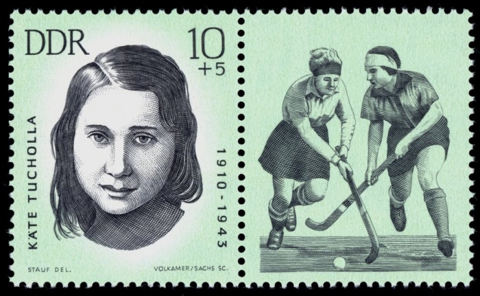 (1963-052) Марка + купон Германия (ГДР) "Кете Тухола"    Анти-фашисты II &Theta;