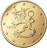 (1999) Монета Финляндия 1999 год 50 евроцентов  1-й тип образца 1999-2006 с буквой М Скандинавский с