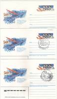 1987-122 Конверт ХМК с ОМ СССР Беспосадочный перелет Москва - Полюс - США 50 лет   3 шт   Разн виды 