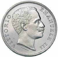 () Монета Италия 1901 год 5  ""   Биметалл (Серебро - Ниобиум)  UNC