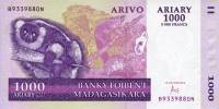 (,) Банкнота Мадагаскар 2004 год 1 000 ариари "Лемур"   UNC