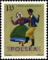 (1969-057) Марка Польша "Нижняя Силезия, Вроцлав"   Национальная одежда III O