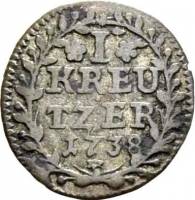 (№1738km28(appenzell)) Монета Швейцария 1738 год 1 Kreuzer