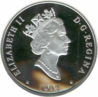 (1992) Монета Канада 1992 год 20 долларов ""  Серебро Ag 925, Позолота  PROOF