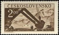 (1950-86) Марка Чехословакия "Экскаватор"    5-летие Народной республики II Θ