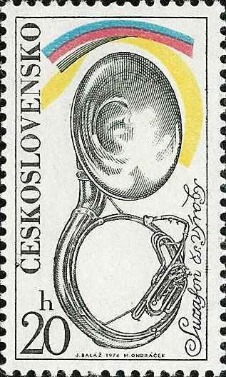 (1974-026) Марка Чехословакия &quot;Сузафон&quot; ,  III Θ