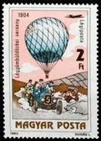 (1983-007) Марка Венгрия "Соревнование воздушных шаров, 1904"    200 лет Воздухоплаванию II Θ