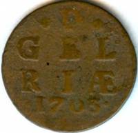 (№1702km75) Монета Нидерланды 1702 год 1 Duit (1/8 Stuyver)
