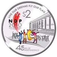 () Монета Сингапур 2010 год 2  ""    AU