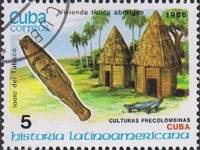 (1986-069) Марка Куба "Хижины туземцев"    История Латинской Америки III O