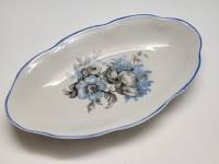 Блюдо овальное сервировочное фарфор Рига RPF СССР винтаж 1950-е  25 х 15 х 3 см