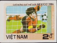 (1985-092) Марка Вьетнам "Футбол (3)"    ЧМ по футболу 1986, Мехико III Θ