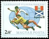 (1978-034) Марка Венгрия "Перу-Шотландия"    ЧМ по футболу 1978 Аргентина II Θ
