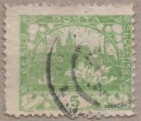 (1918-005) Марка Чехословакия "Собор Св. Николая (Желто-зеленая)" Перф лин 11½:10¾    Градчаны (Стан