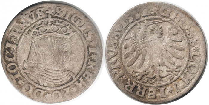 (1531) Монета Германия (Пруссия) 1531 год 1 грош &quot;Сигизмунд I&quot;  Серебро Ag 500  VF