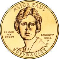 (022w) Монета США 2012 год 10 долларов "Суфражистка Элис Пол" 2012 год  PROOF