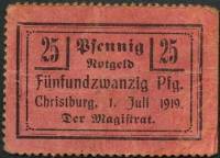 (№1919) Банкнота Германия 1919 год "25 Pfennig"