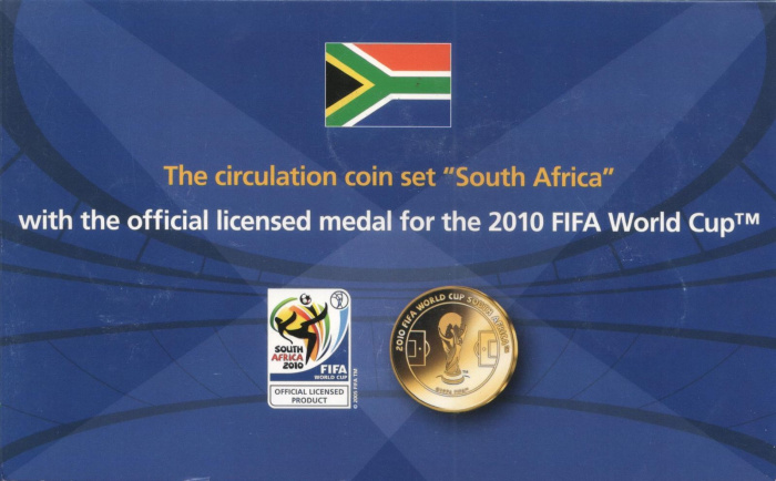 (2005-2009, 7 монет + медаль) Набор монет ЮАР (Южная Африка) 2005-2009 год &quot;ЧМ по футболу ЮАР 2010&quot; 