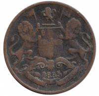 () Монета Индия 1835 год   ""   Серебрение  VF