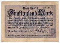 () Банкнота Германия (Веймар) 1923 год 5 000  ""   VF