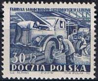 (1953-003) Марка Польша "Грузовой автомобиль (Темно-синяя)" , II Θ