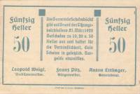 (№1920) Банкнота Австрия 1920 год "50 Heller"