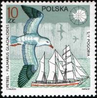 (1987-003) Марка Польша "Антарктический глупыш"    10-летие антарктической станции Генрика Арктовско