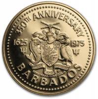 (№1975km18) Монета Барбадос 1975 год 100 Dollars (350-летию поселка)