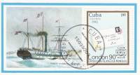 (1990-029) Блок марок  Куба "Корабль"    Выставка почтовых марок, Лондон  III Θ