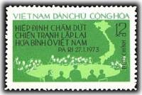 (1975-001) Марка Вьетнам "Подписание соглашения"  зеленая  Парижское соглашение III Θ